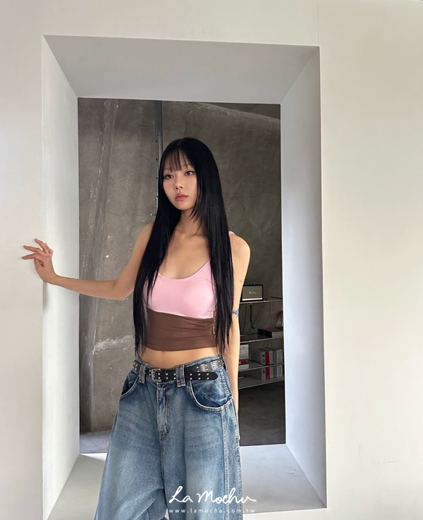 拼接色細肩美背BRA背心